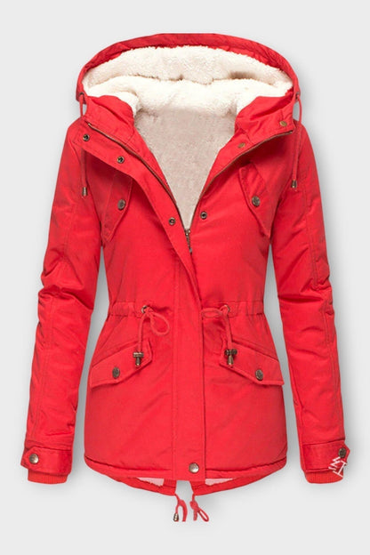 Sofia | Black Hooded Drawstring Jacket
