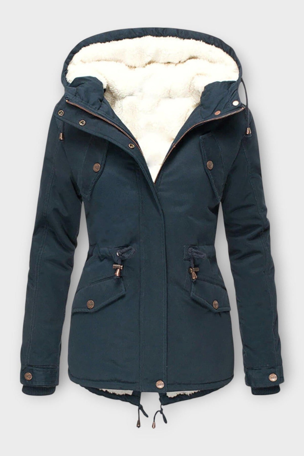 Sofia | Black Hooded Drawstring Jacket