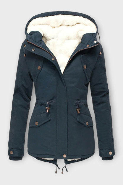 Sofia | Black Hooded Drawstring Jacket
