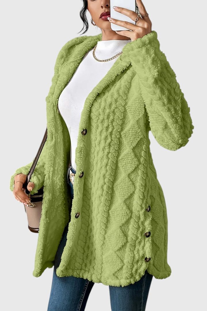 Sofia | Long Cream Cable-Knit Cardigan