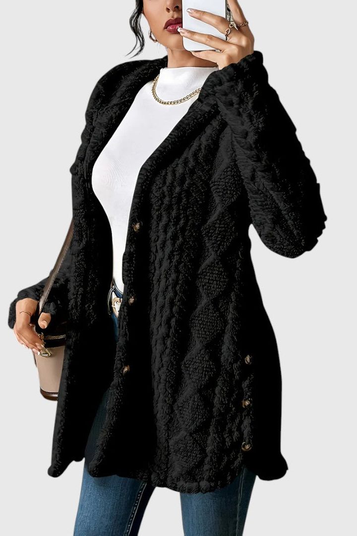 Sofia | Long Cream Cable-Knit Cardigan