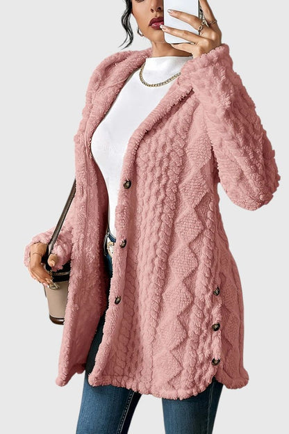 Sofia | Long Cream Cable-Knit Cardigan