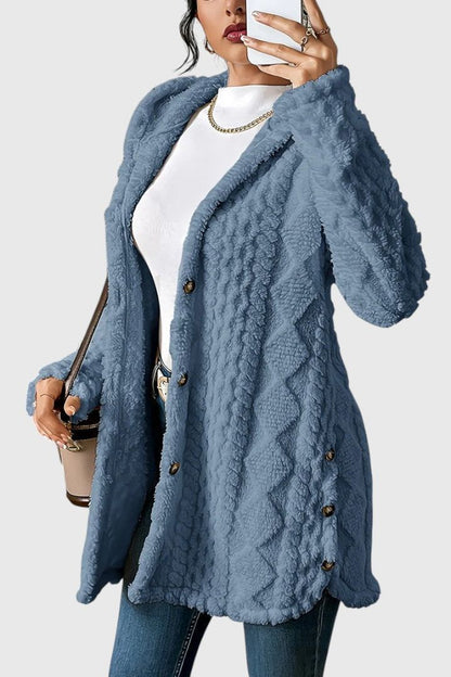 Sofia | Long Cream Cable-Knit Cardigan