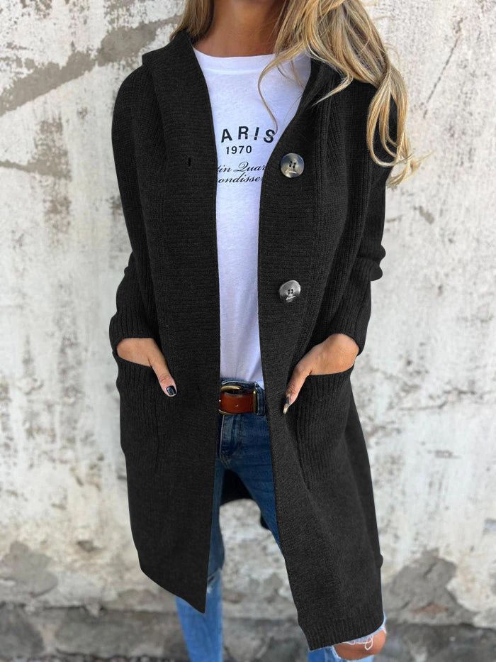 Sophie | Long Grey Hooded Cardigan
