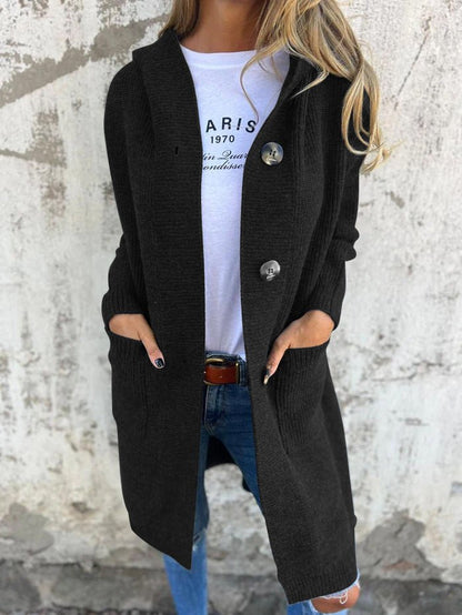 Sophie | Long Grey Hooded Cardigan