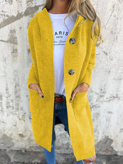 Sophie | Long Grey Hooded Cardigan