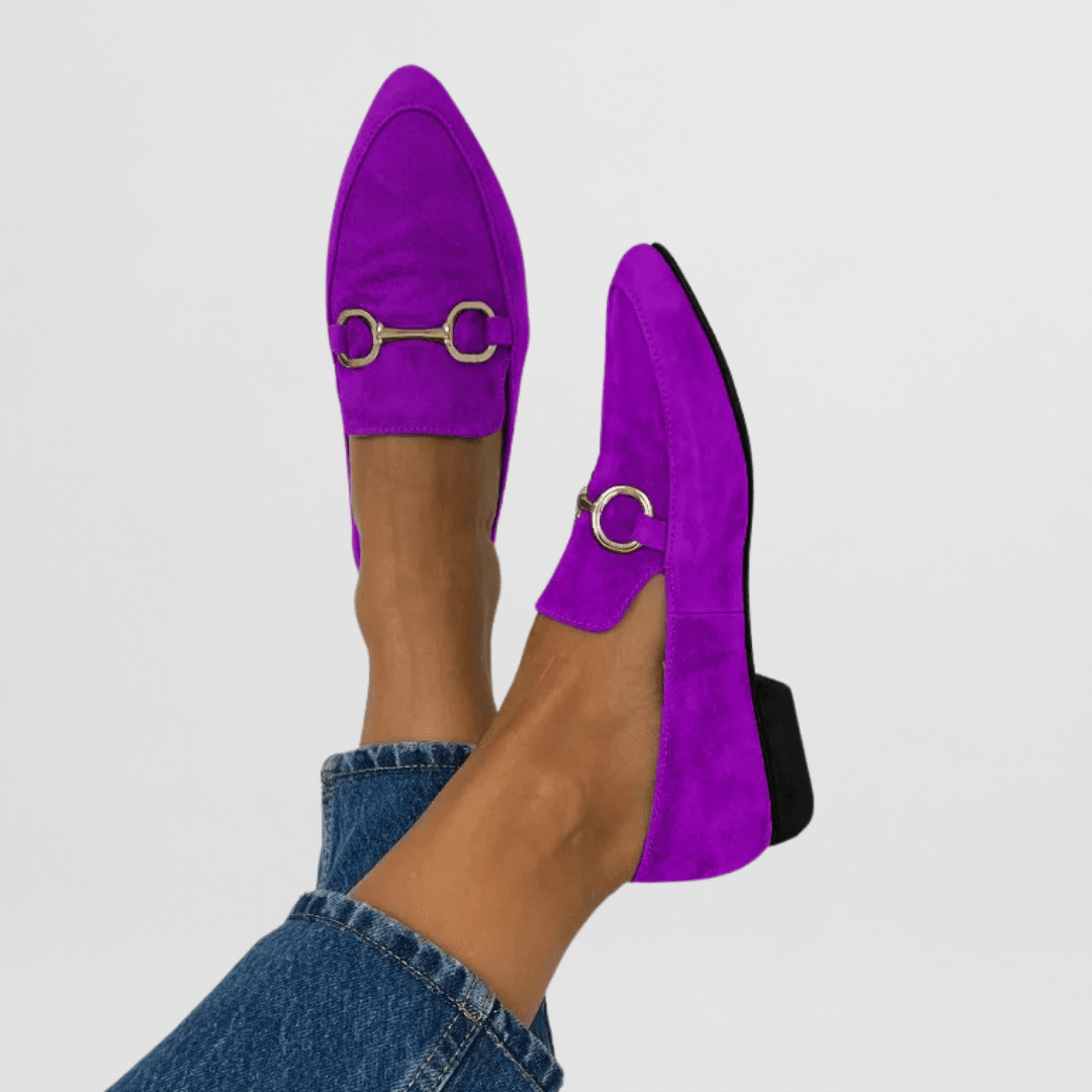 Sophie | Green Loafers with Metal Trim