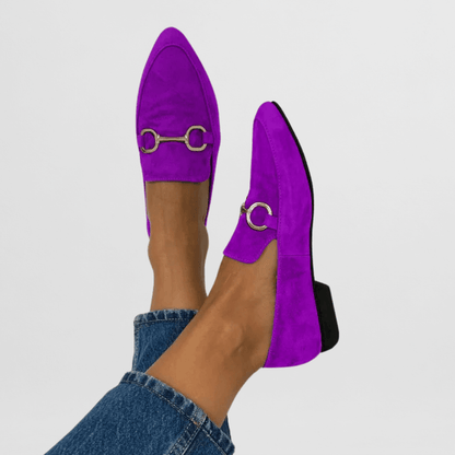 Sophie | Green Loafers with Metal Trim