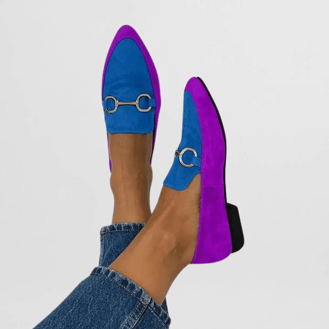 Sophie | Green Loafers with Metal Trim