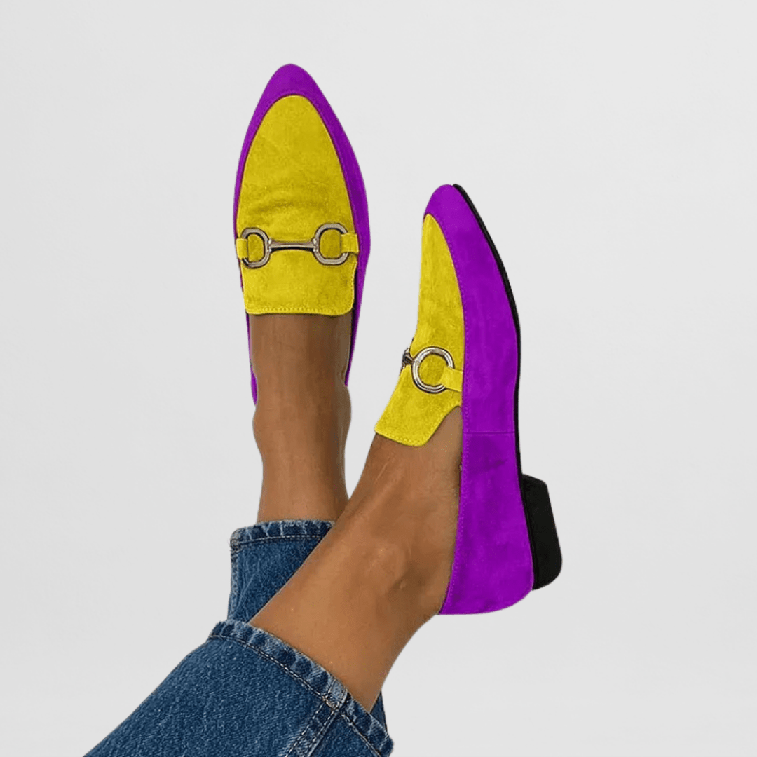 Sophie | Green Loafers with Metal Trim