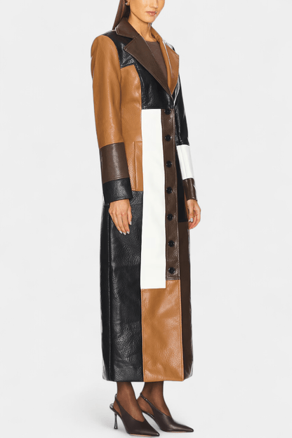 Susie | Colour-Block Patchwork Trench Coat