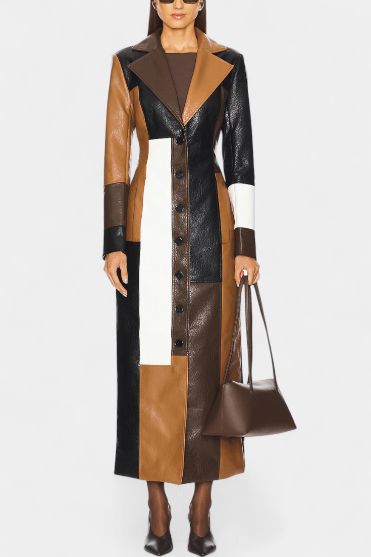 Susie | Colour-Block Patchwork Trench Coat