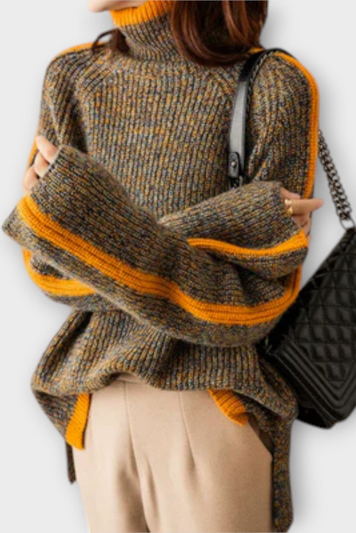 Susie | Brown Mélange Knit Jumper