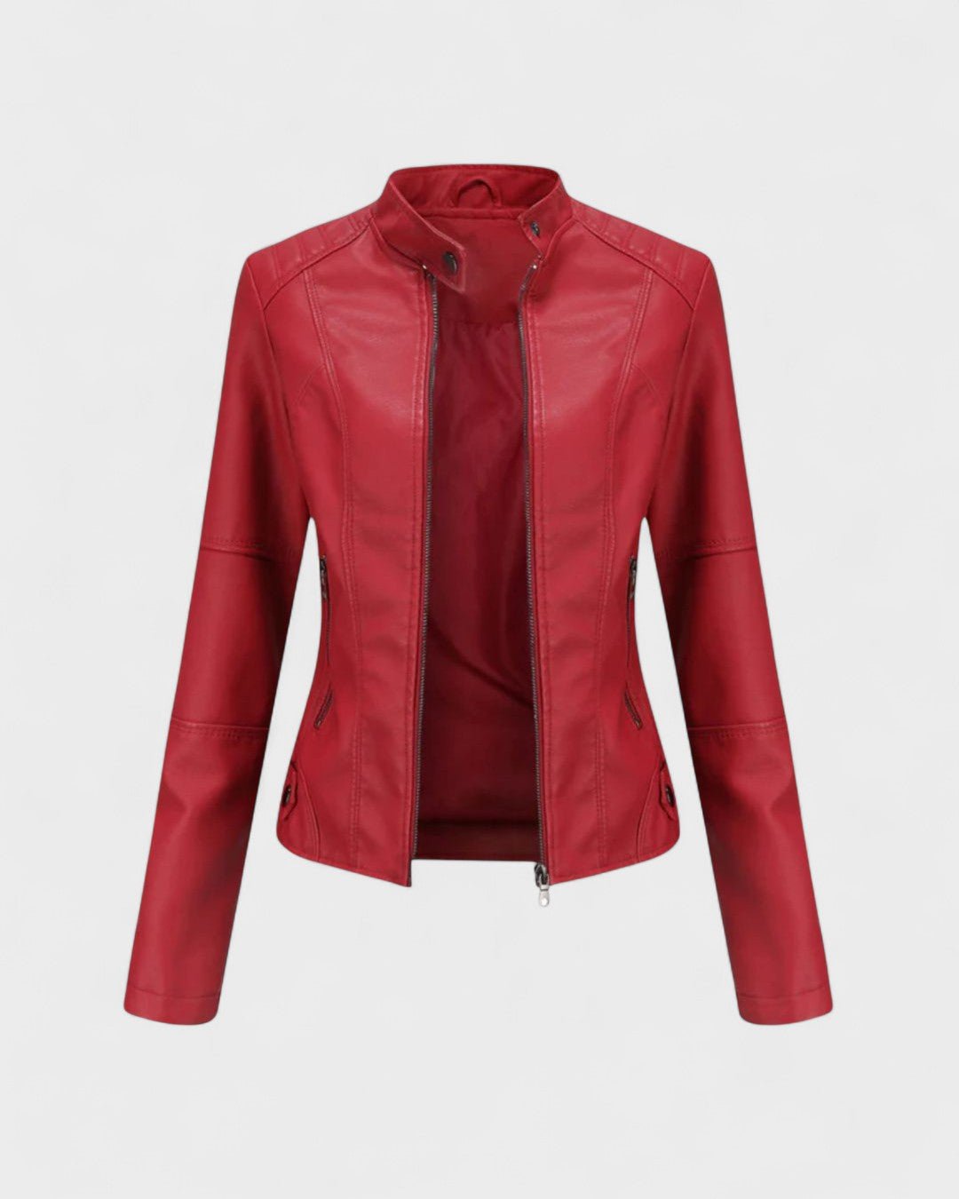 Sophia | Black Faux-Leather Jacket