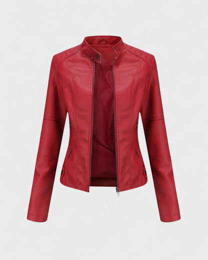 Sophia | Black Faux-Leather Jacket