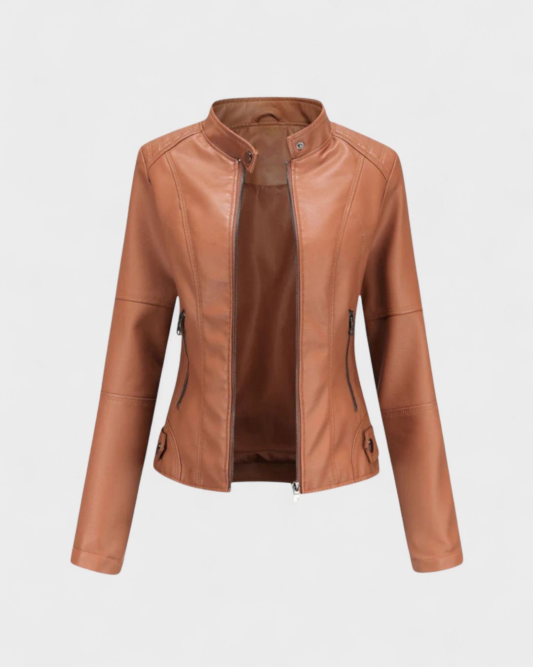 Sophia | Black Faux-Leather Jacket
