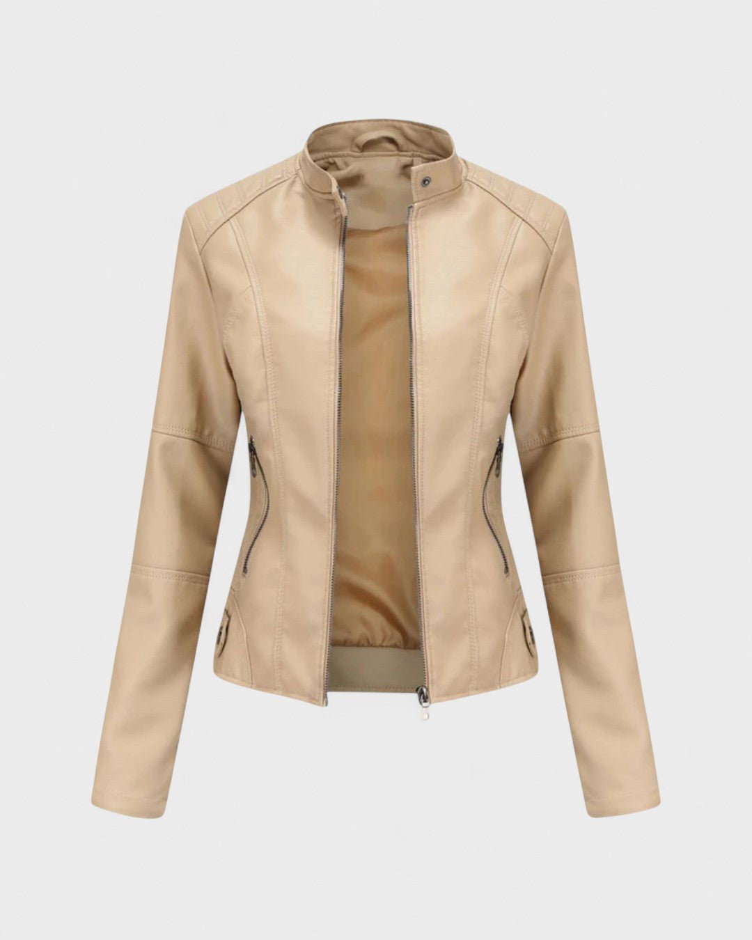 Sophia | Black Faux-Leather Jacket