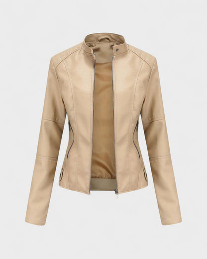 Sophia | Black Faux-Leather Jacket