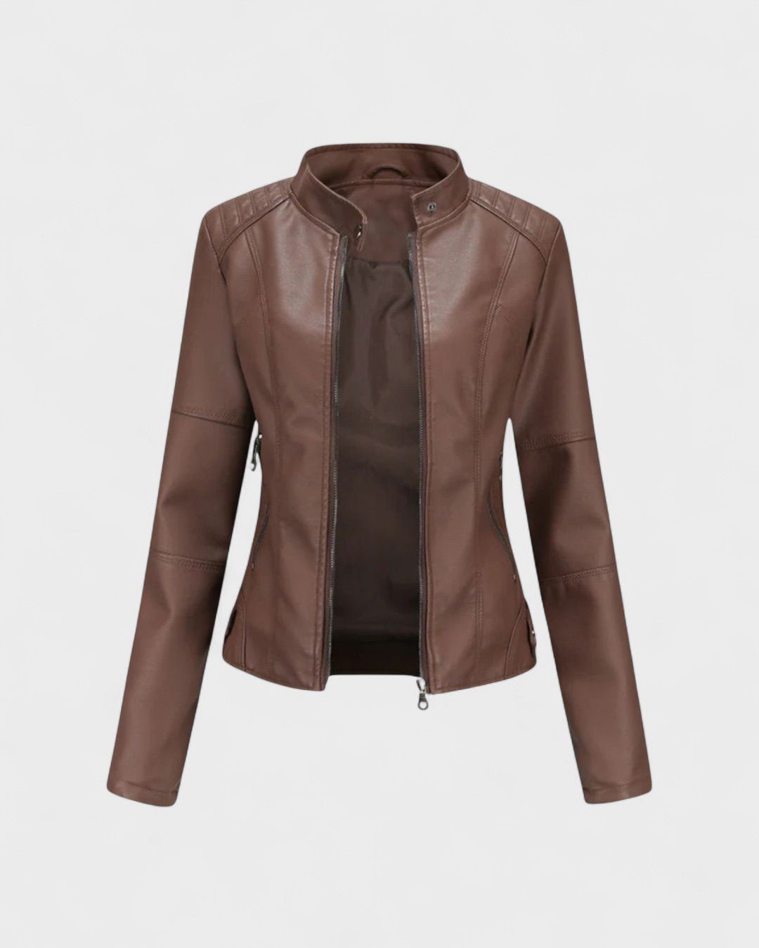 Sophia | Black Faux-Leather Jacket