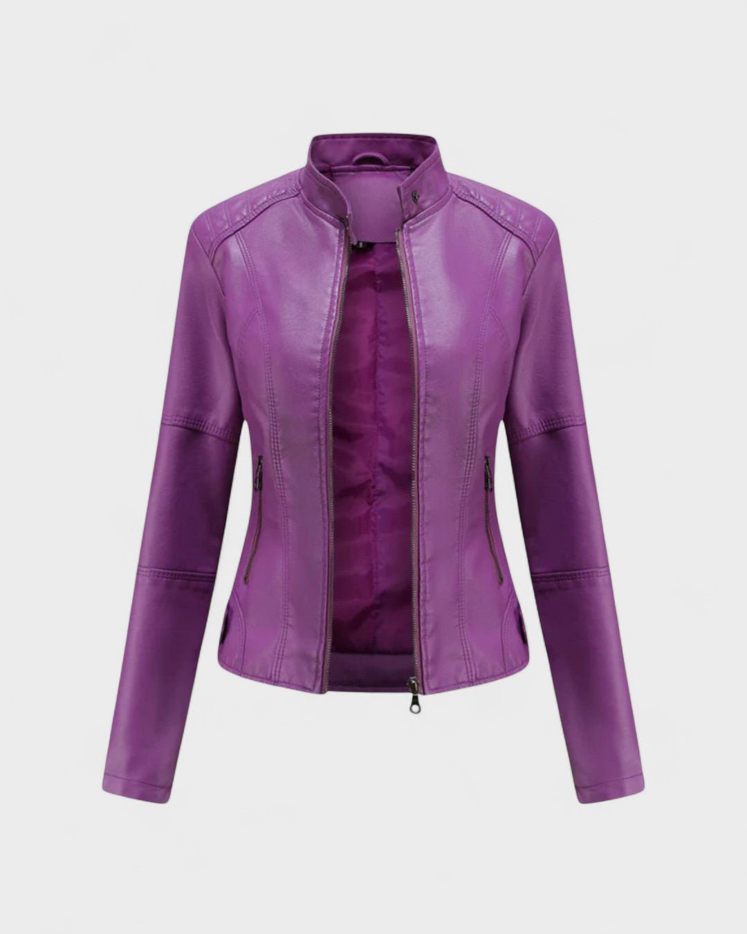 Sophia | Black Faux-Leather Jacket
