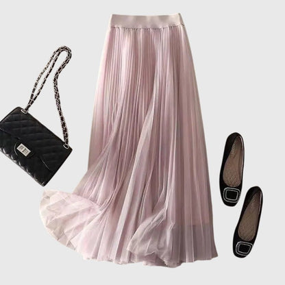 Sophia | Pleated Tulle Midi Skirt