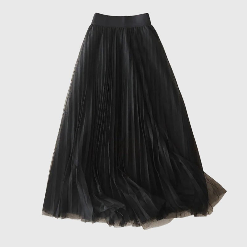 Sophia | Pleated Tulle Midi Skirt
