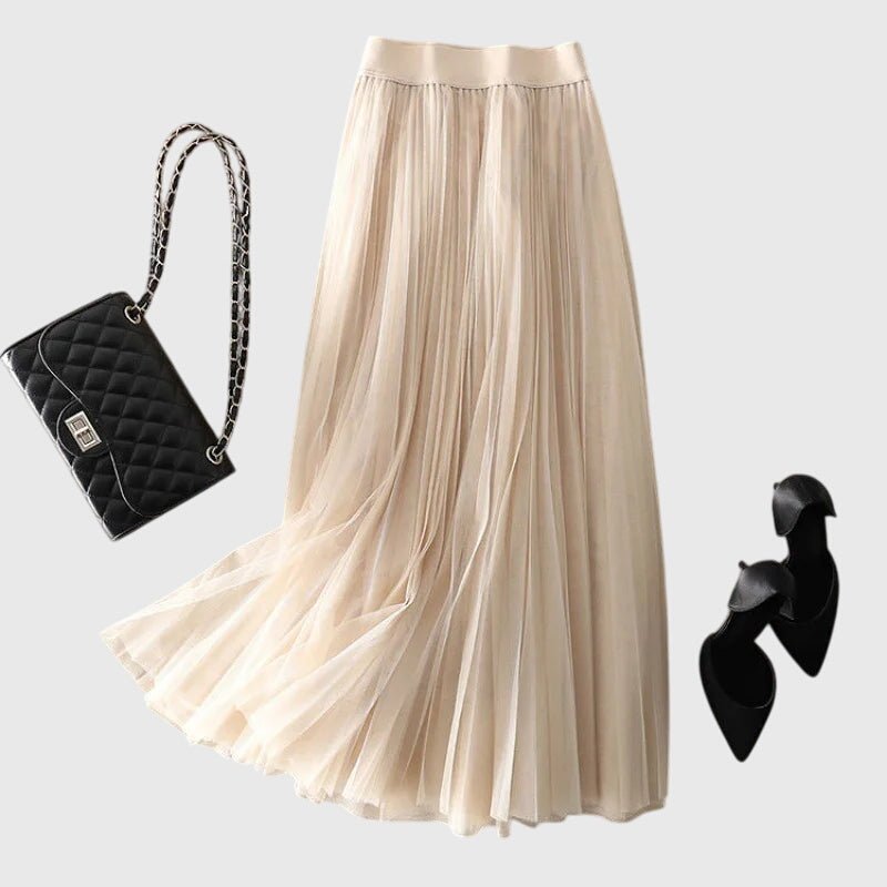 Sophia | Pleated Tulle Midi Skirt