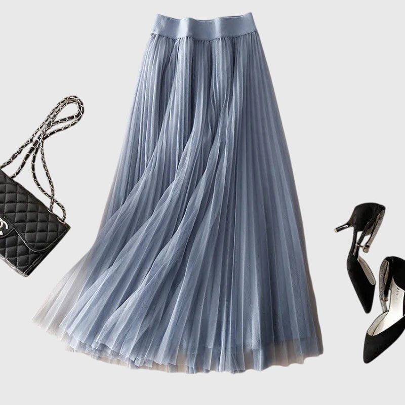 Sophia | Pleated Tulle Midi Skirt