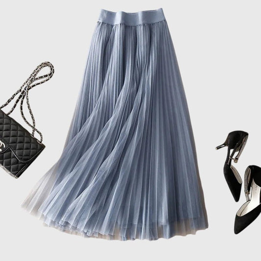Sophia | Pleated Tulle Midi Skirt