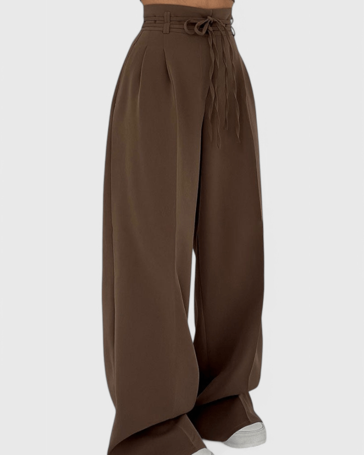 Sophie | Chocolate Wide-Leg Trousers