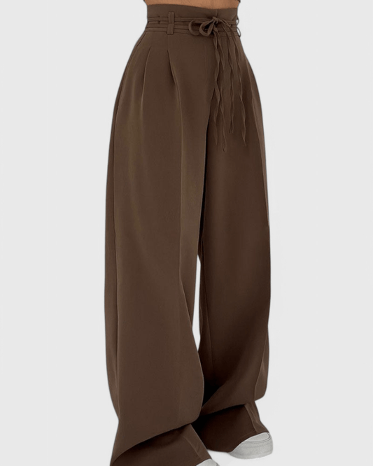 Sophie | Chocolate Wide-Leg Trousers