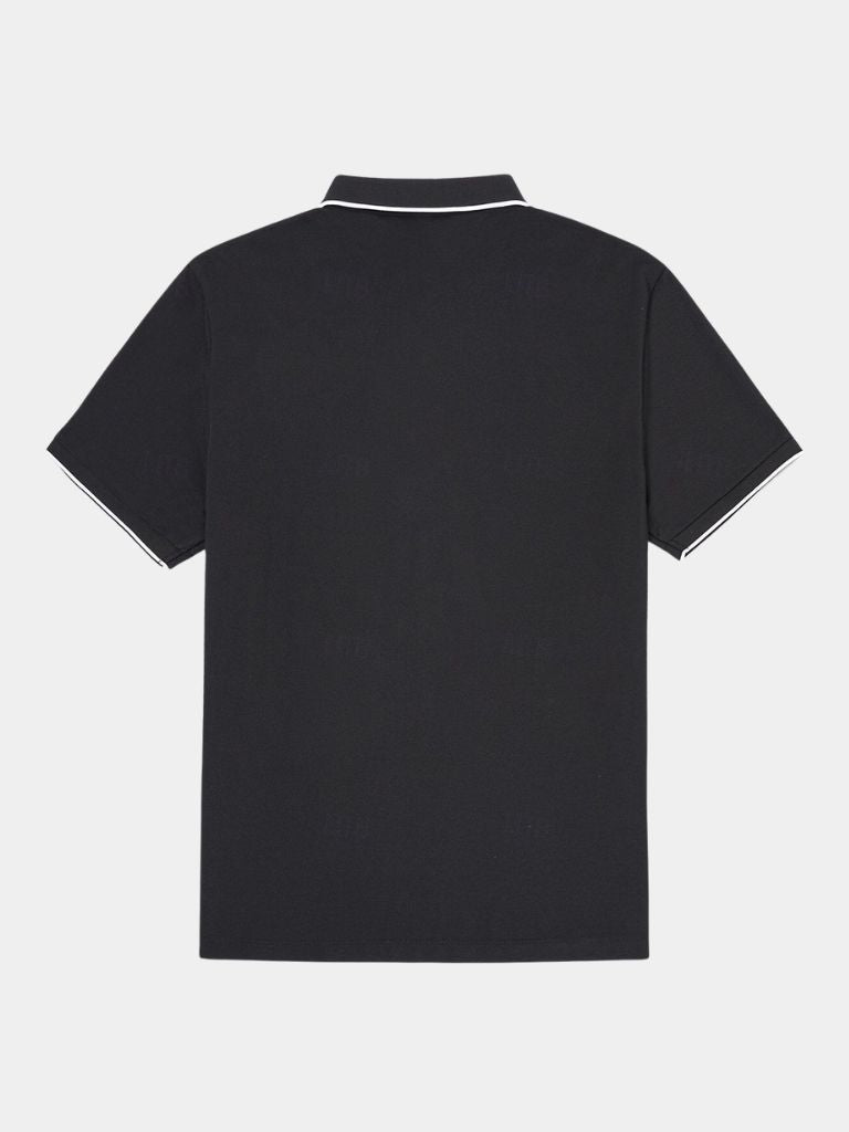 Steven | Black Zip-Collar Polo