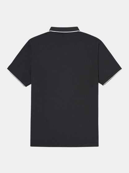 Steven | Black Zip-Collar Polo