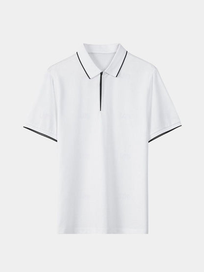 Steven | Black Zip-Collar Polo