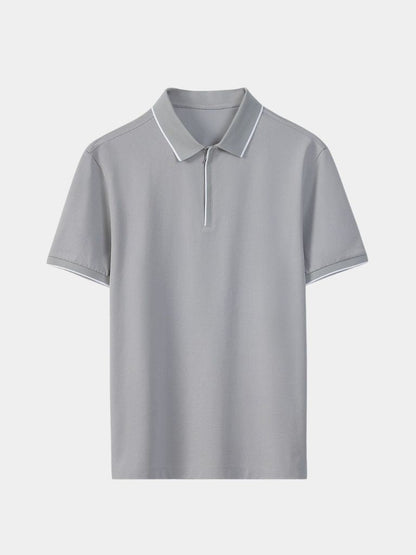 Steven | Black Zip-Collar Polo