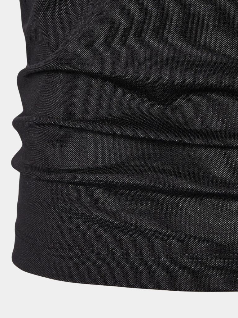 Steven | Black Zip-Collar Polo