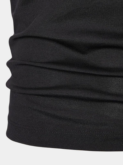 Steven | Black Zip-Collar Polo
