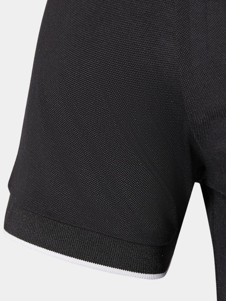 Steven | Black Zip-Collar Polo