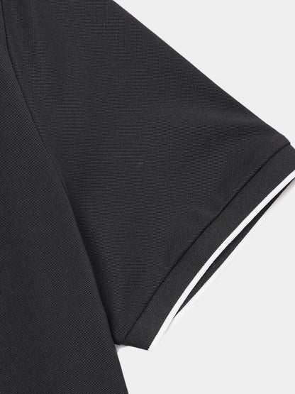 Steven | Black Zip-Collar Polo