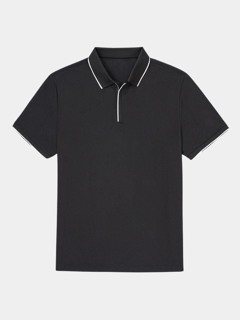 Steven | Black Zip-Collar Polo