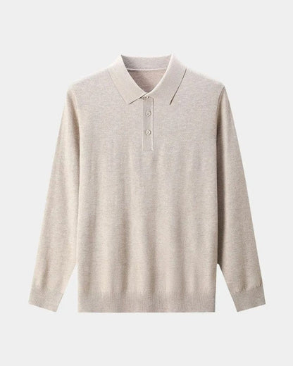 Seth | Grey Long-Sleeve Polo Knit