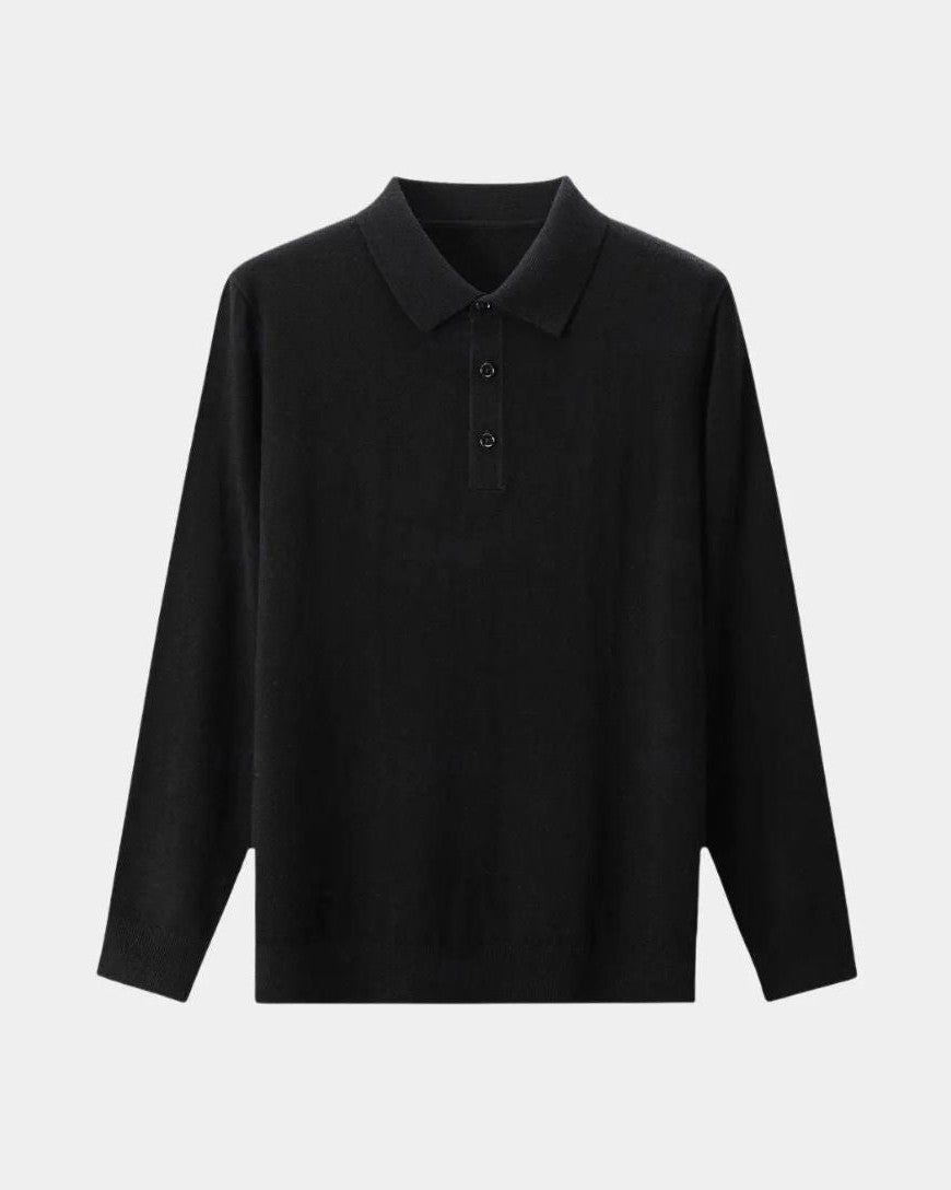 Seth | Grey Long-Sleeve Polo Knit