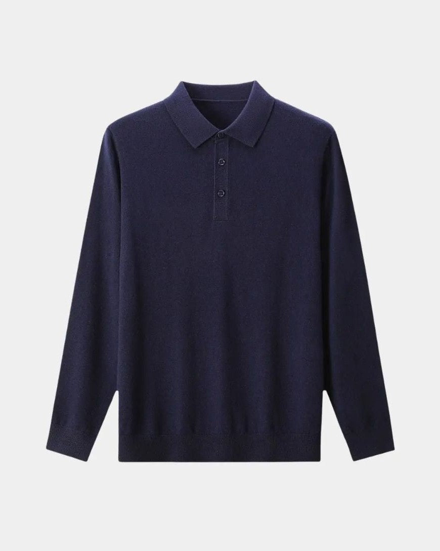 Seth | Grey Long-Sleeve Polo Knit