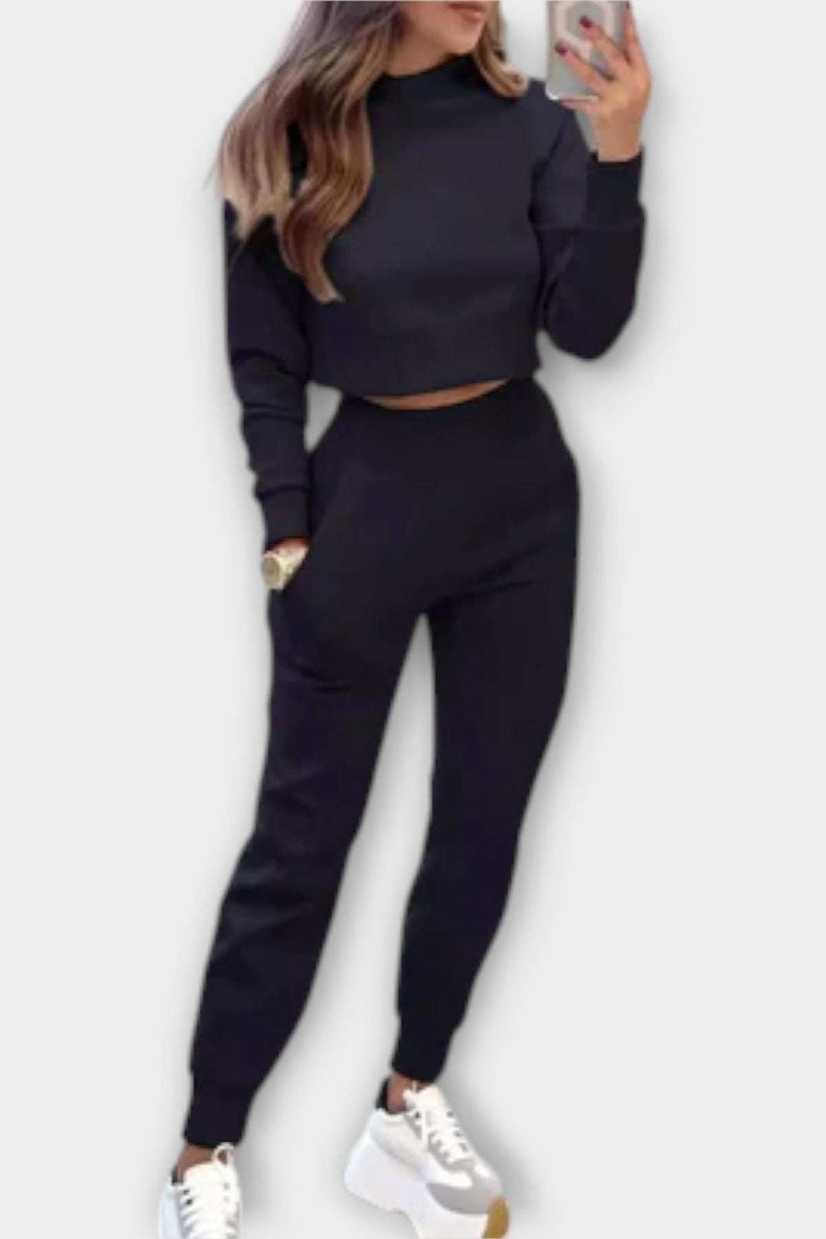Stacey | Beige Knit Top & Trouser Set