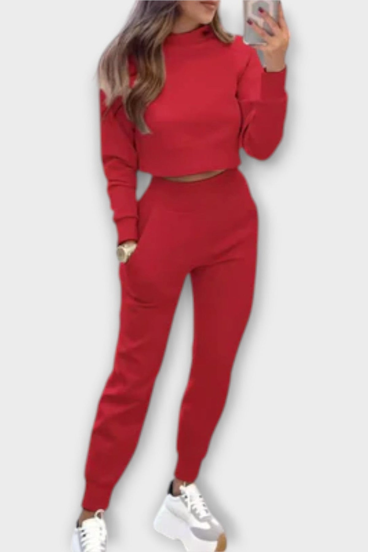 Stacey | Beige Knit Top & Trouser Set