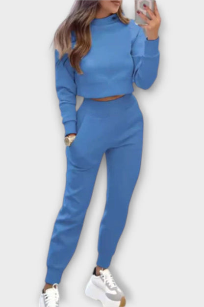 Stacey | Beige Knit Top & Trouser Set