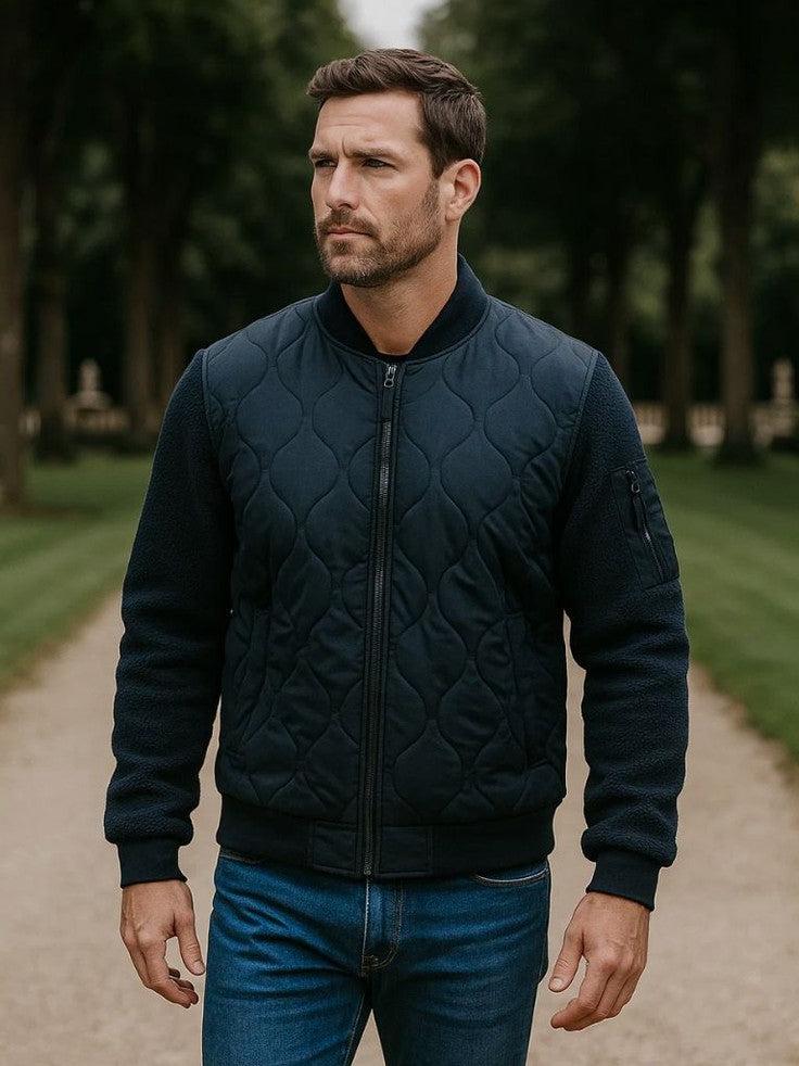 Stanley | Navy Quilted Bomber Jacket