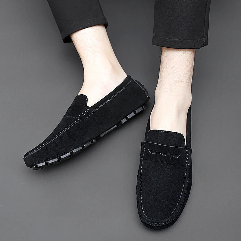 Anthony | Navy Suede Boat Loafers