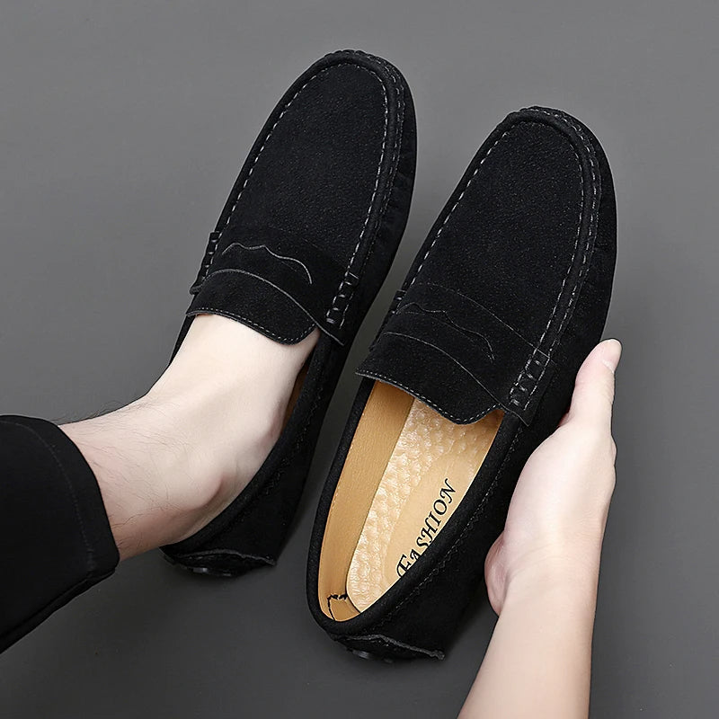 Anthony | Navy Suede Boat Loafers