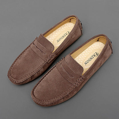 Anthony | Navy Suede Boat Loafers